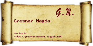Gresner Magda névjegykártya